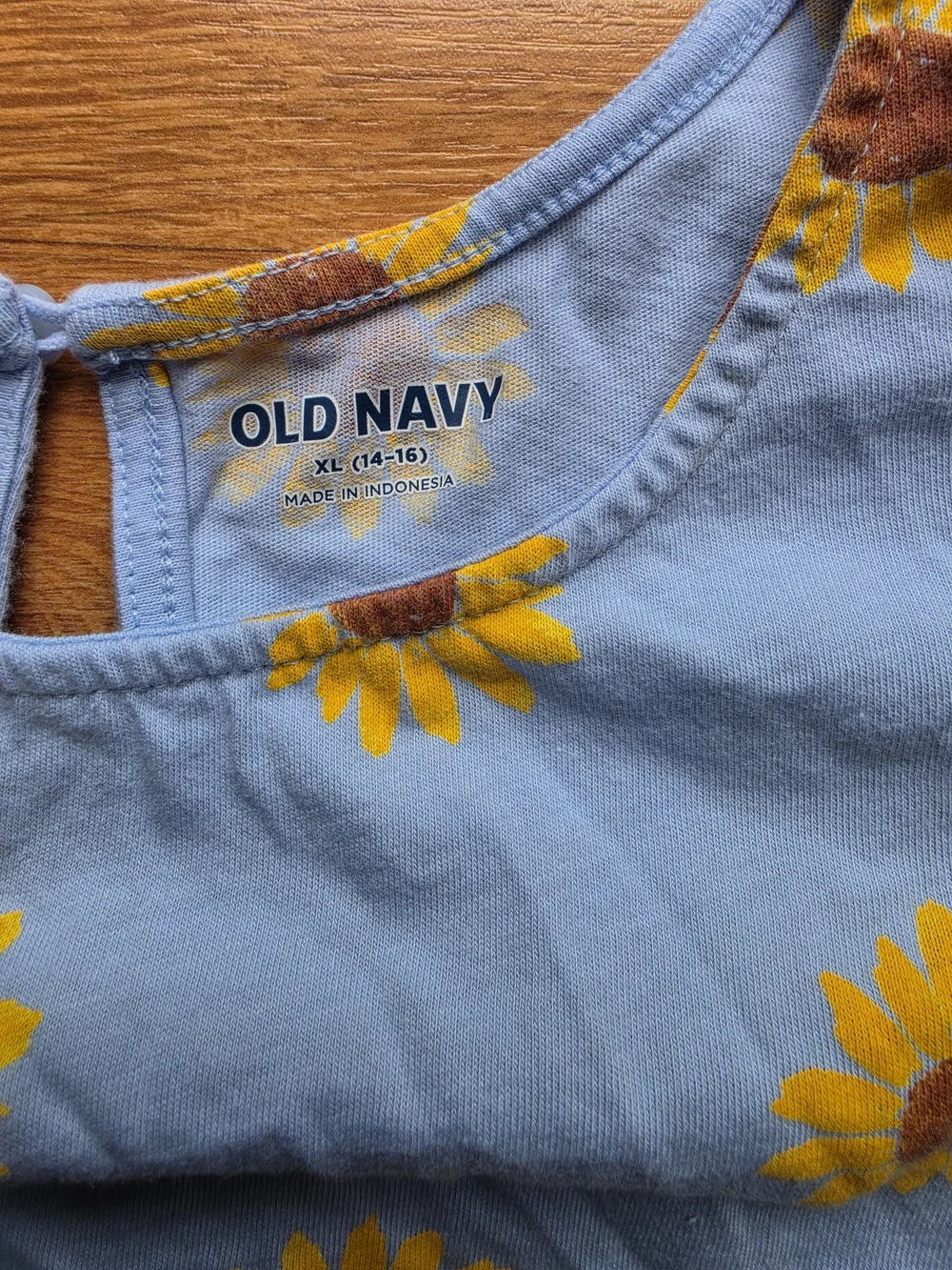 Old Navy Girls Sunflower-Print Blue Romper